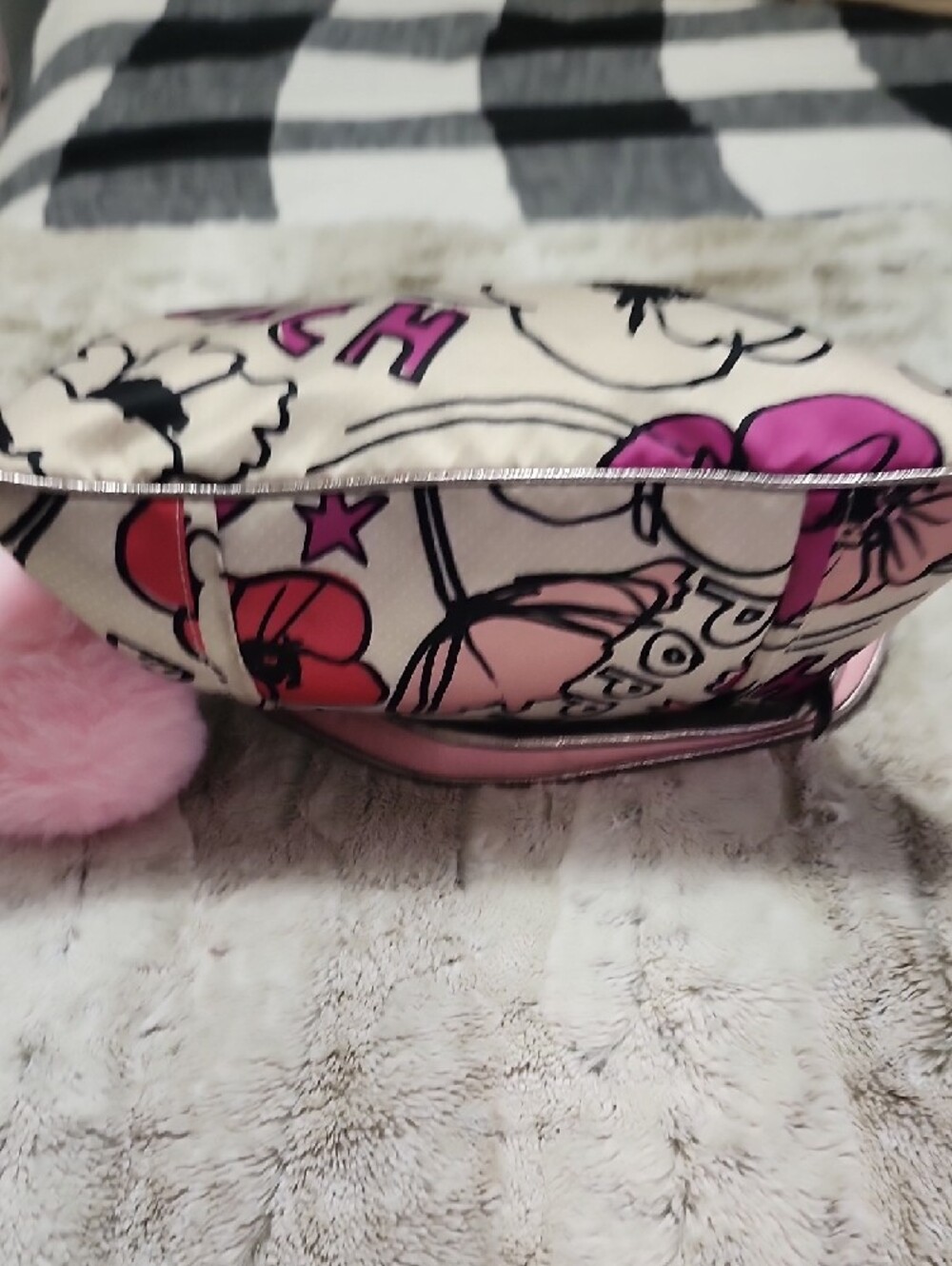 Coach Pink Poppy Floral Graphic Crossbody Bag - Picture 7 of 9